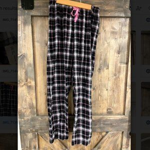 Pink and Black Plaid Pajama Pants